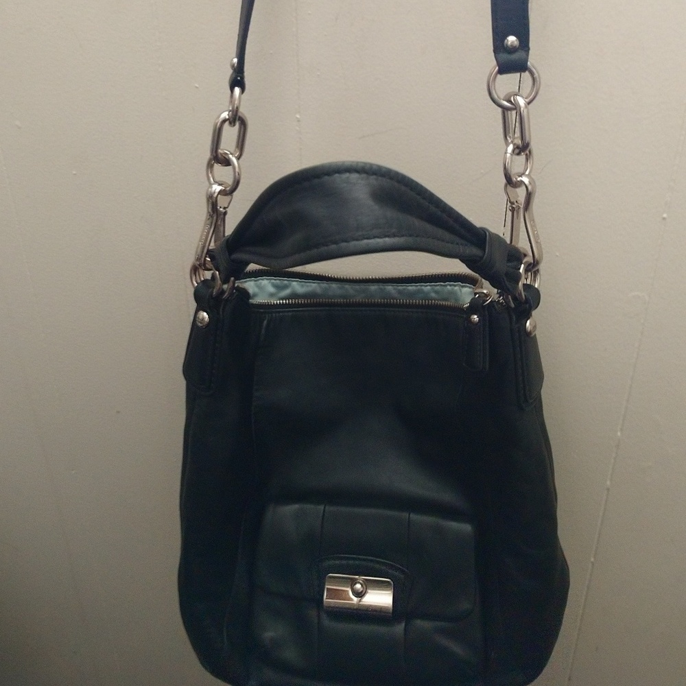 Black leather Coach bag